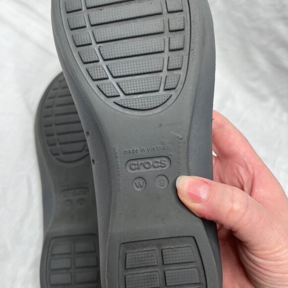 Crocs Womens Gianna Disc Gray Slip On Comfort Ballet Flats Size 9 - Picture 3 of 10